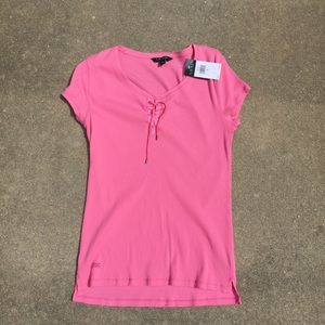 Lauren Ralph Lauren Coral Short Sleeve Shirt NWT